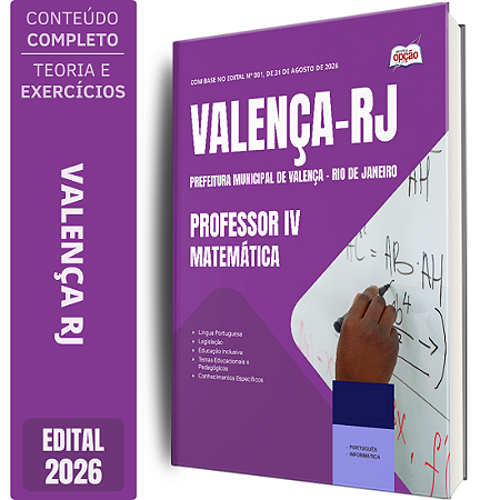Apostila Prefeitura de Valença RJ 2026 Professor 4 - Matemática