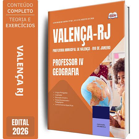 Apostila Prefeitura de Valença RJ 2026 Professor 4 - Geografia
