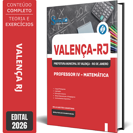 Apostila Prefeitura de Valença RJ 2026 - Professor 4 Matemática