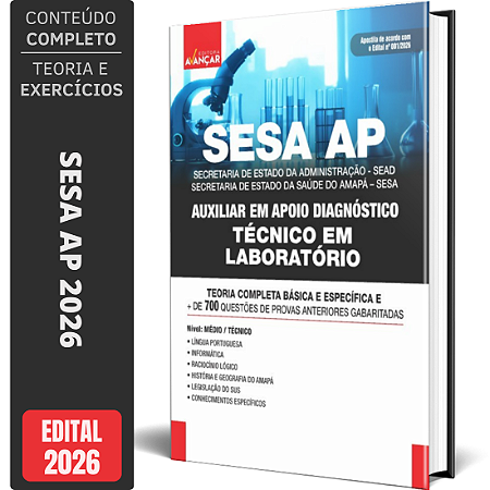 Apostilas SESA AP 2026 - Técnico em Laboratório