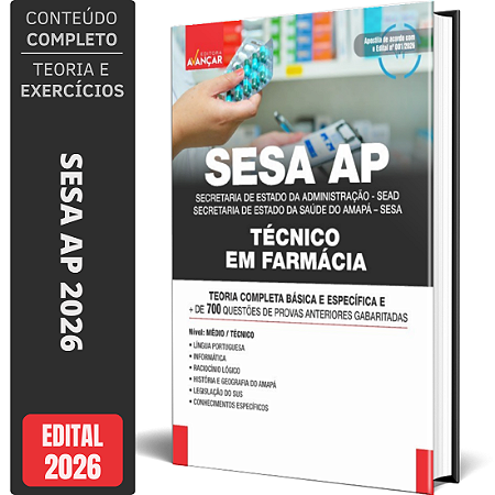 Apostilas SESA AP 2026 - Técnico de Farmácia
