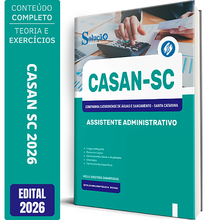 Apostila CASAN 2026 - Assistente Administrativo