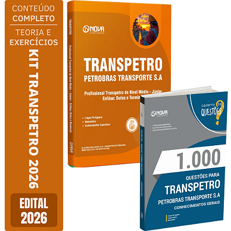 Kit Apostila Transpetro 2026 - Dutos e Terminais + Livro 1000 Questões Gabaritadas - Conhecimentos Gerais