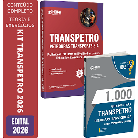 Kit Apostila Transpetro 2026 - Monitoramento Logístico + Livro 1000 Questões - Conhecimentos Gerais