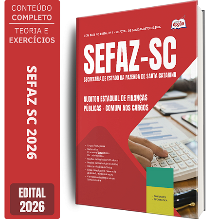 Apostila SEFAZ SC 2026 Auditor Estadual de Finanças Públicas - Comum aos Cargos