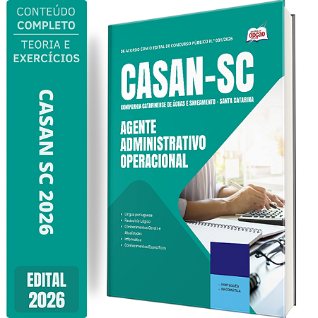 Apostila CASAN 2026 - Agente Administrativo Operacional