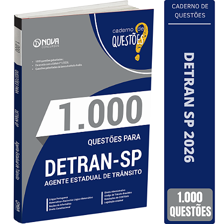 Livro 1000 Questões Gabaritadas para DETRAN SP - Agente Estadual de Trânsito