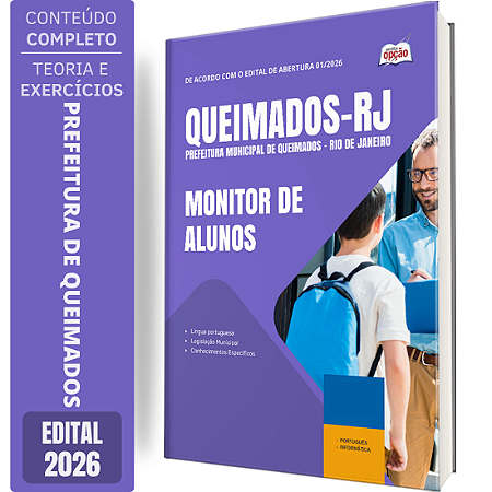 Apostila Prefeitura de Queimados RJ 2026 - Monitor de Alunos