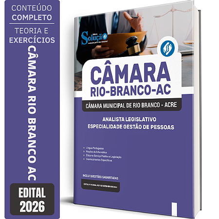 Apostila Câmara de Rio Branco AC 2026 Analista Legislativo - Especialidade Gestão de Pessoas