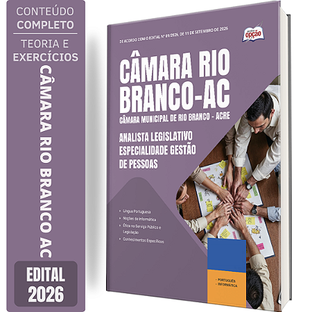 Apostila Câmara de Rio Branco AC 2026 Analista Legislativo - Especialidade Gestão de Pessoas