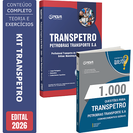 Kit Apostila Transpetro 2026 Manutenção - Mecânica + Livro 1000 Questões - Conhecimentos Gerais