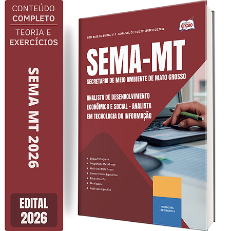 Apostila SEMA MT 2026 Analista de Desenvolvimento Econômico e Social - Analista em Tecnologia da Informação