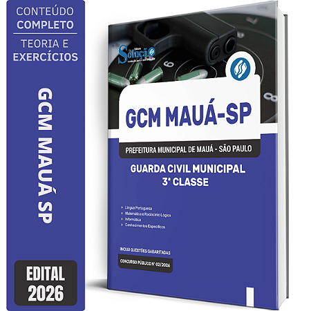 Apostila Prefeitura de Mauá SP 2026 Guarda Civil Municipal - GCM 3 Classe