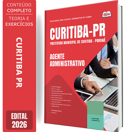 Apostila Prefeitura de Curitiba PR 2026 - Agente Administrativo