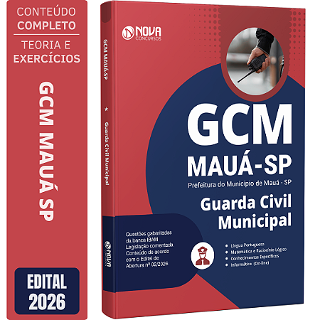 Apostila Prefeitura de Mauá SP 2026 Guarda Civil Municipal - GCM 3 Classe