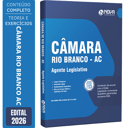 Apostila Câmara de Rio Branco AC 2026 - Agente Legislativo