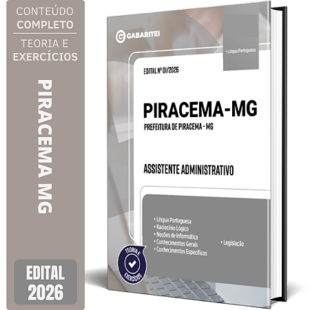 Apostila Prefeitura de Piracema MG 2026 - Assistente Administrativo