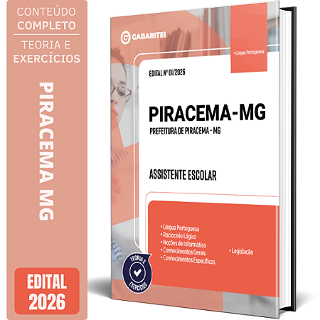 Apostila Prefeitura de Piracema MG 2026 - Assistente Escolar