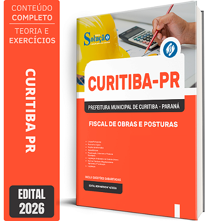 Apostila Prefeitura de Curitiba PR 2026 - Fiscal de Obras e Posturas