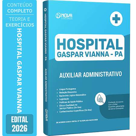 Apostila Hospital Gaspar Vianna PA 2026 - Auxiliar Administrativo
