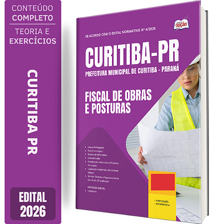 Apostila Prefeitura de Curitiba PR 2026 - Fiscal de Obras e Posturas