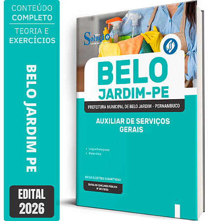 Apostila Prefeitura de Belo Jardim PE 2026 - Auxiliar de Serviços Gerais