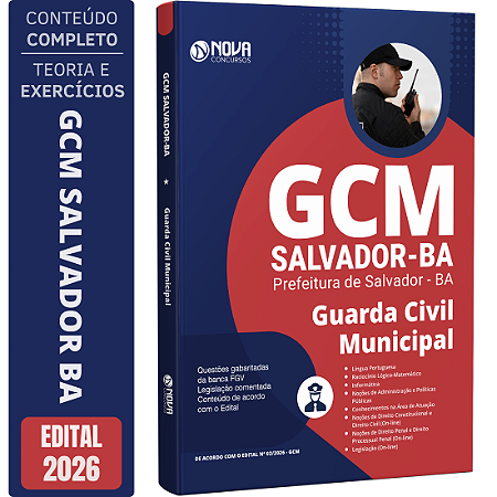Apostila Prefeitura de Salvador BA 2026 GCM - Guarda Civil Municipal