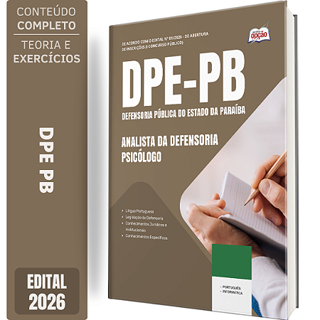 Apostila DPE PB 2026 Analista da Defensoria - Psicólogo