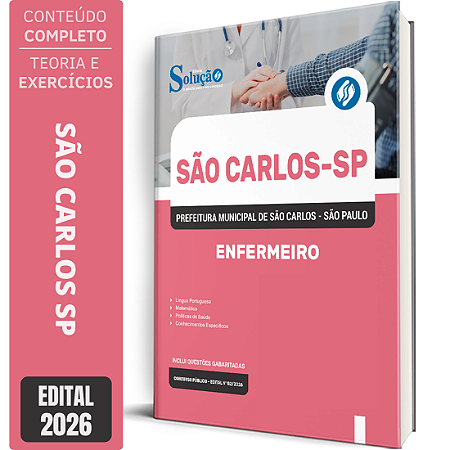 Apostila Prefeitura de São Carlos SP 2026 - Enfermeiro