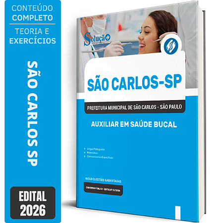 Apostila Prefeitura de São Carlos SP 2026 - Auxiliar em Saúde Bucal