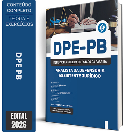 Apostila DPE PB 2026 Analista da Defensoria - Assistente Jurídico