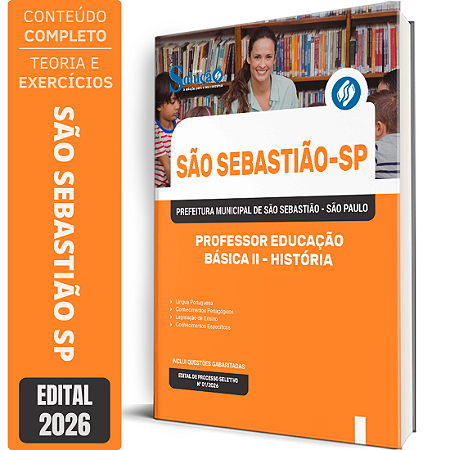 Apostila Prefeitura de São Sebastião SP 2026 Professor Educação Básica 2 - História