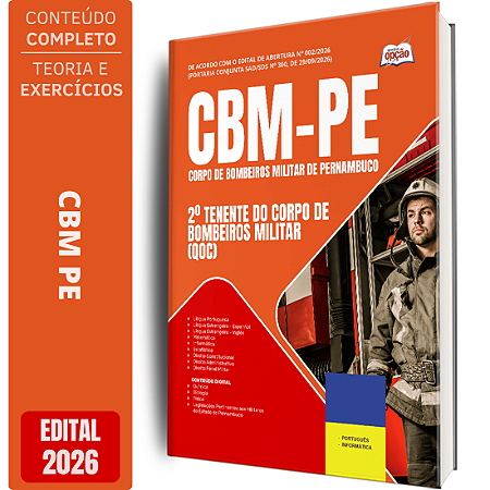 Apostila CBM PE 2026 - 2 Tenente do Corpo de Bombeiros Militar (QOC)