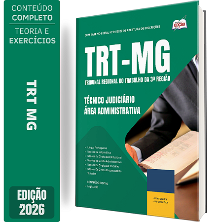 Apostila TRT MG 2026 Técnico Judiciário - Área Administrativa