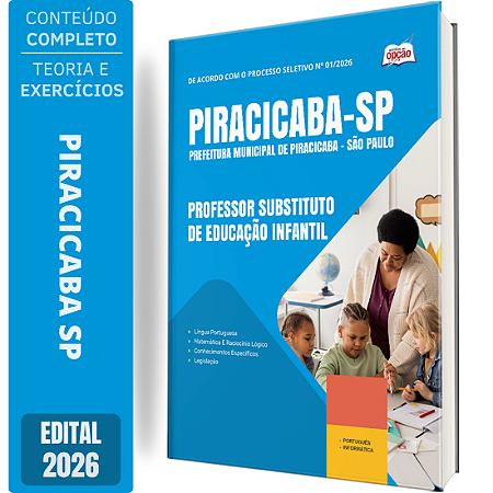 Apostila Prefeitura de Piracicaba SP 2026 Professor Substituto de Educação Infantil - Temporário