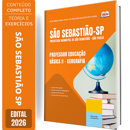 Apostila Prefeitura de São Sebastião SP 2026 Professor Educação Básica 2 - Geografia