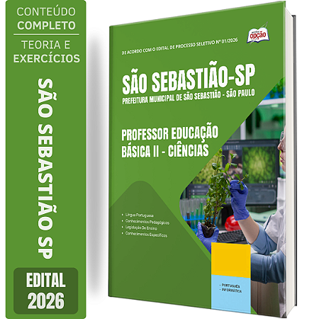 Apostila Prefeitura de São Sebastião SP 2026 Professor Educação Básica 2 - Ciências