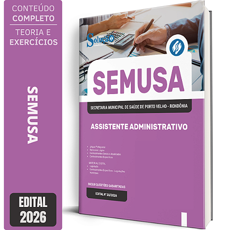 Apostila SEMUSA Porto Velho RO 2026 - Assistente Administrativo