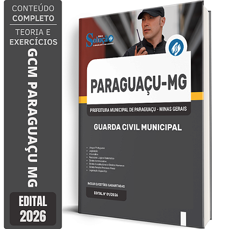 Apostila Prefeitura de Paraguaçu MG 2026 GCM - Guarda Civil Municipal