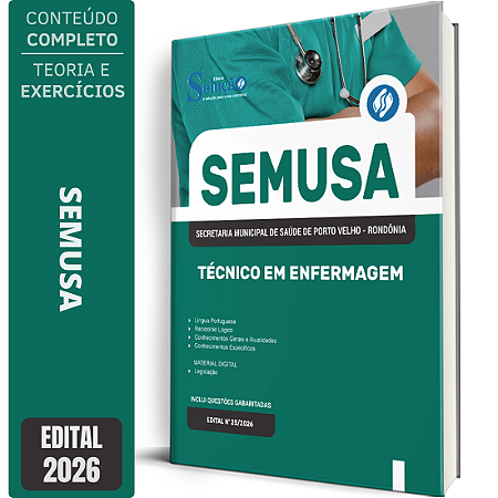 Apostila SEMUSA Porto Velho RO 2026 - Técnico em Enfermagem