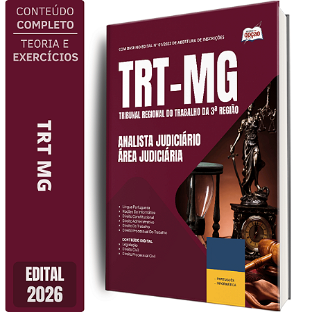Apostila TRT MG 2026 Analista Judiciário - Área Judiciária