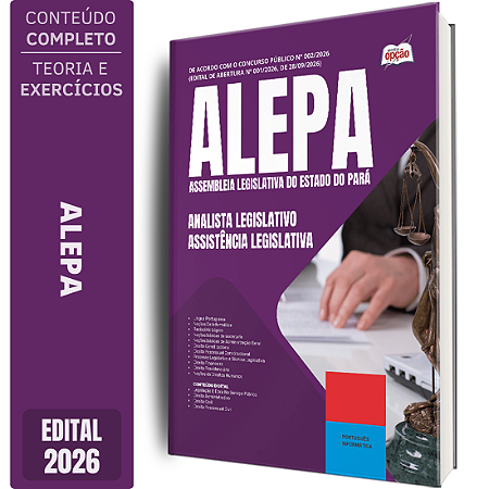 Apostila ALEPA 2026 Analista Legislativo - Assistência Legislativa