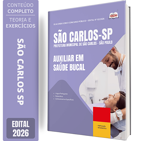 Apostila Prefeitura de São Carlos SP 2026 - Auxiliar em Saúde Bucal