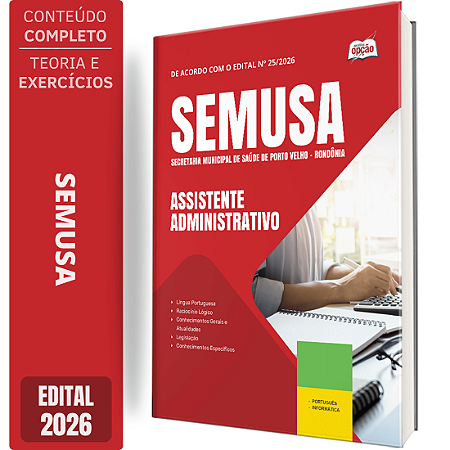 Apostila SEMUSA Porto Velho RO 2026 - Assistente Administrativo