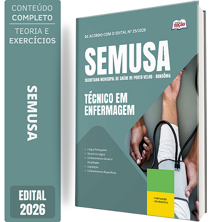 Apostila SEMUSA Porto Velho RO 2026 - Técnico em Enfermagem