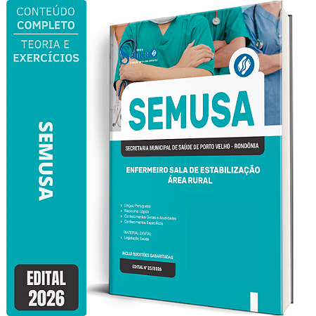 Apostila SEMUSA Porto Velho RO 2026 Enfermeiro Sala de Estabilização - Área Rural