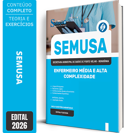Apostila SEMUSA Porto Velho RO 2026 - Enfermeiro Média e Alta Complexidade