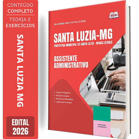 Apostila Prefeitura de Santa Luzia MG 2026 - Assistente Administrativo