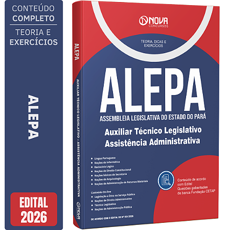 Apostila ALEPA 2026 Auxiliar Técnico Legislativo - Assistência Administrativa