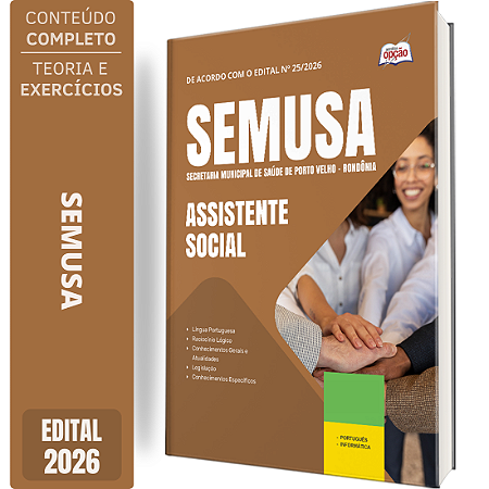 Apostila SEMUSA Porto Velho RO 2026 - Assistente Social